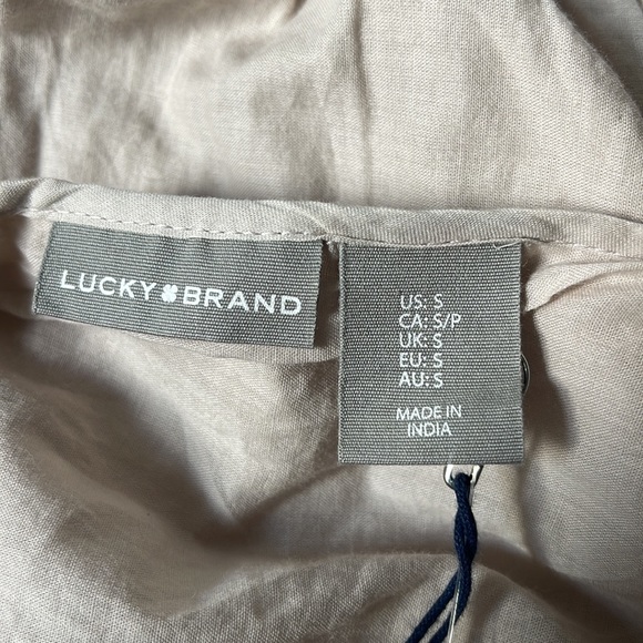 🆕NWT Lucky Brand Embroidered 3/4 Sleeves Tiered V-Neck MIDI Dress - Picture 10 of 11